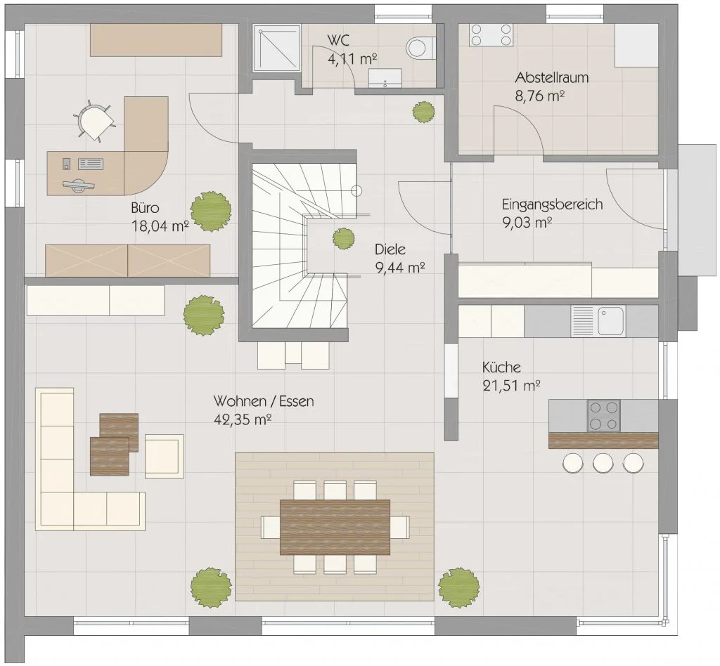 Grundriss Musterhaus EG