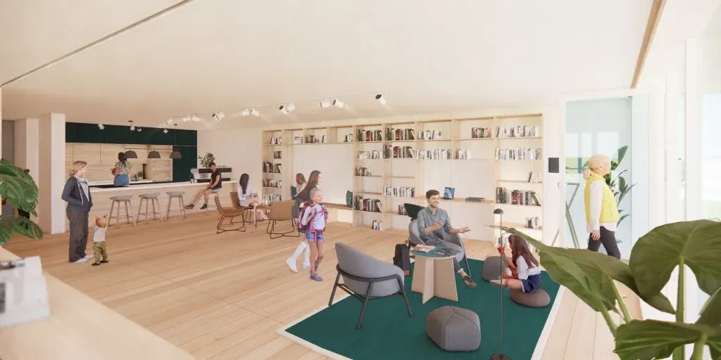 Wohnen am Park, Quartier Interior Bibliothek, Wiesbaden-Bierstadt; ®3deluxe